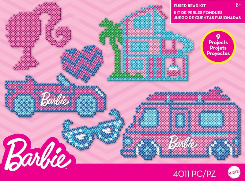 Perler 80-57199 Mattel Barbie Fused Bead Deluxe Activity Kit, 9 Unique Patterns, Multicolor, 4011 Pieces - Image 1